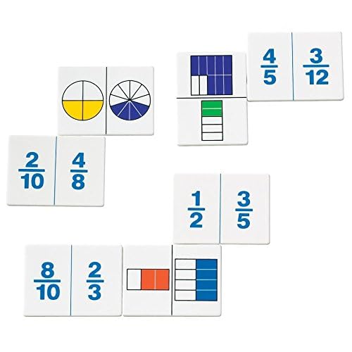 hand2mind Plastic Fraction Dominoes Game Tiles, Montessori Math Materials for Kids to Learn Decimal and Fraction Equivalence Math Manipulatives 4th