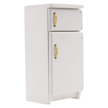 Dollhouse Accessories, 1:12 Dollhouse Kitchen Miniature White Refrigerator Furniture Model