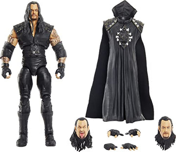 WWE Ultimate Edition Undertaker Action Figure, 6-inch Collectible with Extra Heads, Swappable Hands & WrestleMania XIV Entrance Jacket for Ages 8