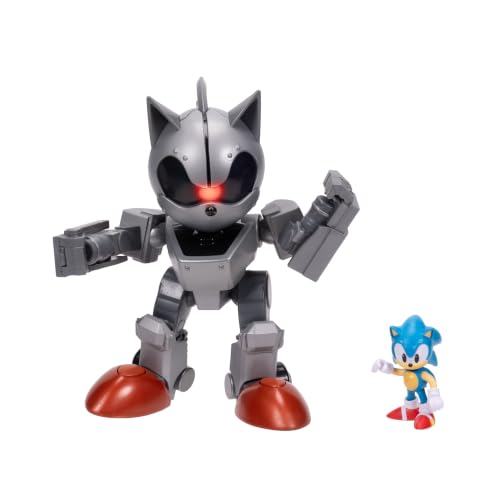 Sonic The Hedgehog - JAKKS Pacific - Giant Mecha Sonic Battle Set - Articulated Figures - Official Licensed - Kids Toy