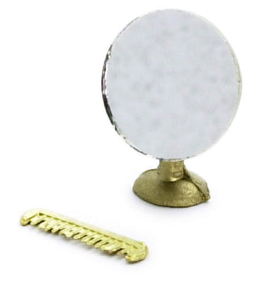 Dolls House Miniature 1:12 Bathroom Bedroom Accessory Shaving Mirror & Comb