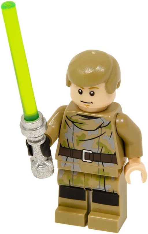 LEGO Star Wars: Luke Skywalker in Endor Outfit with Dark Green Lightsaber