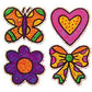 Bulk Roll Prismatic Stickers, Mini Fun Shapes for Girls (100 Repeats)