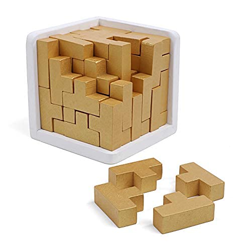 Original 3D Wooden Brain Teaser Puzzle: Engaging 3D Puzzle Box for Kids 8-12 & Adults, Desk Toys Delight, Challenging Games & Wooden Puzzles for Adult