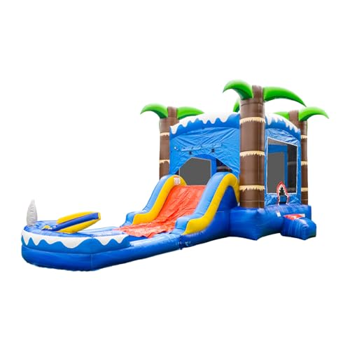 HeroKiddo 12ft Ocean Shark Commercial Inflatable Bounce House Water Slide