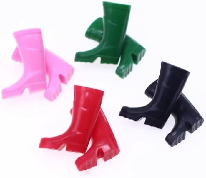 1Pair Black 1/12 Miniature Rubber Boots Dollhouse Garden Accessories Lightweight Dollhouse Decor
