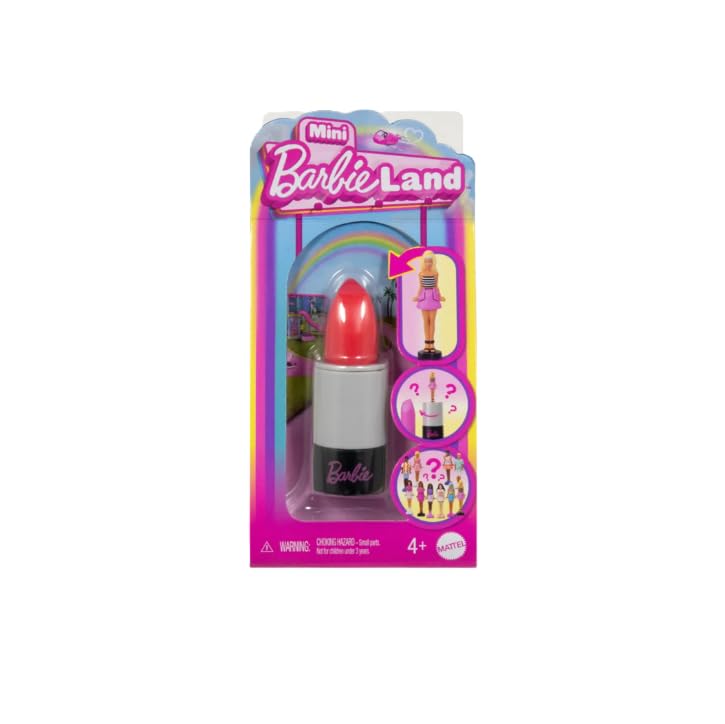 Barbie Mini BarbieLand Fashionistas Dolls, 1.5-inch Dolls in Lipstick Tube, Surprise Reveal (Colors & Styles May Vary) - Pack of 6