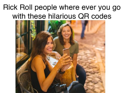 100-Pack Rick Roll QR Code Stickers in a Roll - Funny Gag Gift Stickers, Weatherproof, UV Resistant, 2" x 2"