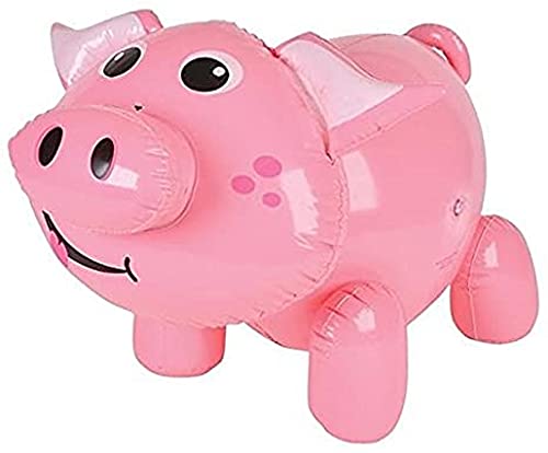 Zugar Land Large 24" Pink Pig Inflatable (2 Pack) Fun Farm Animal Balloon and Party Decoration
