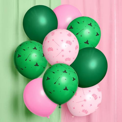 xo, Fetti Pink + Green Witch Latex Balloons - 24 pk, 12" | Birthday Decorations, Wizard Decor, Bachelorette Supplies, Girls Party Favor