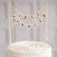 Wedding Cake Topper Ivory Durable Cotton Wood Pole without Pink Rose