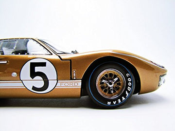1966 Ford GT-40 MK II RHD (Right Hand Drive) #5 Gold 24H of Le Mans 1/18 Diecast Model Car by Shelby Collectibles