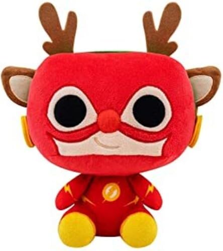 Funko 51064 POP Plush: DC Holiday-Rudolph Flash Comics Collectible Toy, Multicolour