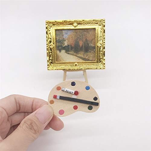SXFSE Dollhouse Decoration Accessories, 1:12 Dollhouse Miniature Scene Model Articles Paint Palette Tool Pretend Play Toy
