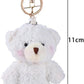 Jowxsx 1Pc Brown Bear Pink Heart Mini Keychain for Backpack,Soft Cotton Key Chain Keychain for Gift Graduation Party Favors Bag DIY Crafts Animals Car