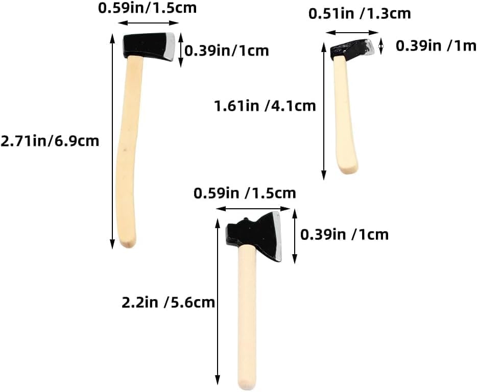 6 Pieces Miniature Axe Dollhouse Accessories,1/12 Miniature Axe Dollhouse Decoration Model DIY Decoration Props Accessories