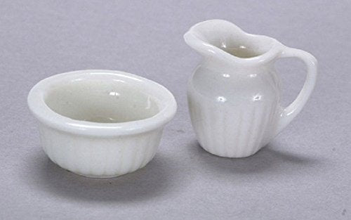 International Miniatures by Classics Dollhouse Miniature Pitcher & Bowl in White