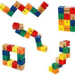 Fidget Sensory Stress Relief Twister Toys Pack of (4) with Genuine Tangle® Textured, Wood Fidget Puzzle, Shape Shifter Brain Teaser 12 Blocks