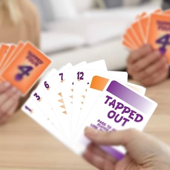 Tapped Four Original Card Game for 2-8 Players, Fast Strategy Game
