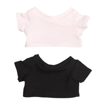niannyyhouse Doll Clothes 20cm(7.8in) Plush Doll Clothes T-Shirt*2 Short Sleeve Black and White T-Shirt Doll Dressup (20cm)