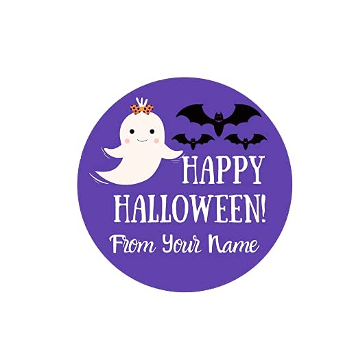 Custom Halloween Stickers, Personalized Happy Halloween Labels, Candy Halloween Stickers,Pumpkin Trick or Treat Stickers,Treat Bag Stickers Trunk or