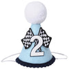 Agkvw Race Car 2nd Birthday Crown for Boys - Fast Birthday Hat and Decoration, Blue Decor