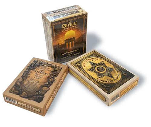 Scripture Guide Two-Pack Bible Character Playing Cards - Features One Deck of 54 Iconic Old Testament Characters and One Deck of 54 Iconic New