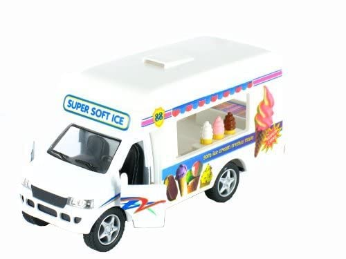 KiNSFUN Ice Cream Truck Die Cast Metal Toy w/Pullback Action