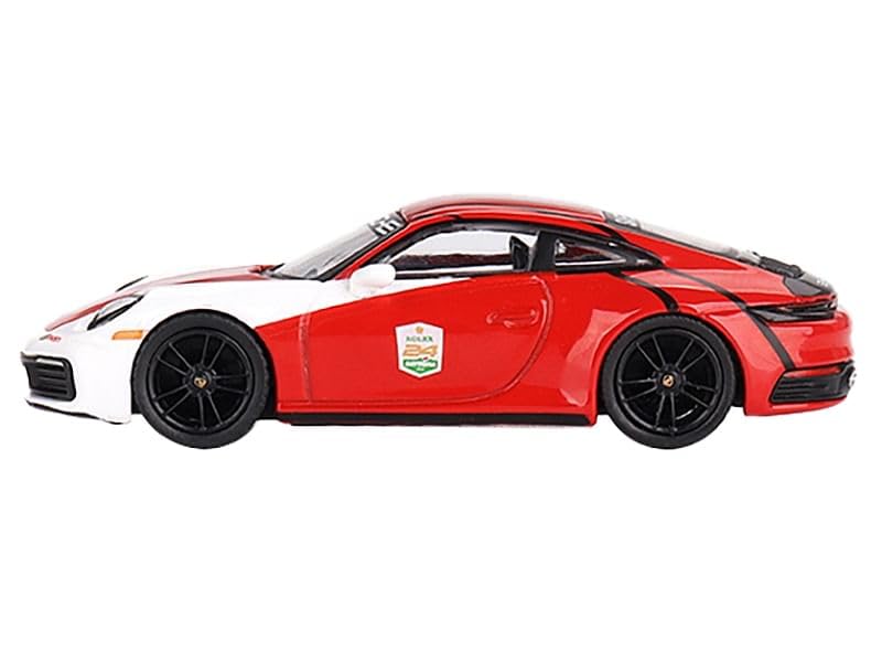 911 (992) Carrera S Safety Car 2023 Daytona 24 Hours Red and White with Stripes Limited Edition to 3600 pieces Worldwide 1/64 Diecast Model Car by