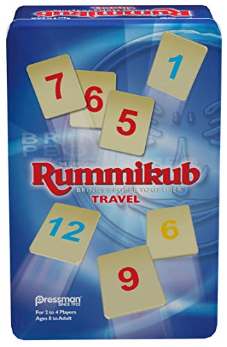 Pressman Rummikub in Travel Tin - The Original Rummy Tile Game, Blue (B07GLGBW9X)