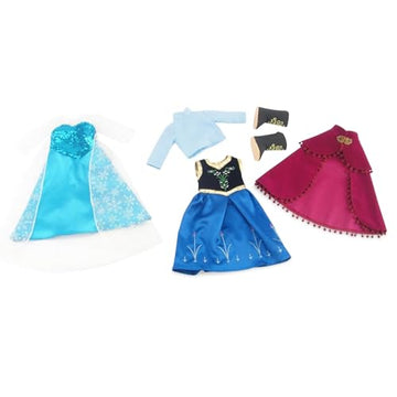 Emily Rose 18 Inch Doll Princess Costume Set 6-PC | 2 Complete Fairytale Outfits with Shoes - Compatible with American Girl, Our Generation, My Life