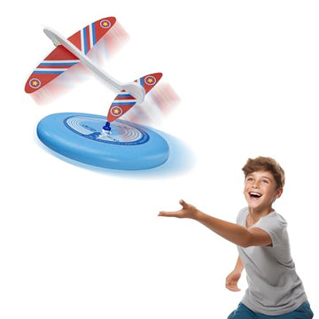 NSG Sky High Flyer Flying Disc Airplane Launcher Toy for Kids Ages 8+