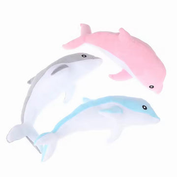 GracesDawn 3 Pieces, Dolphin Filled Animal Plush Pillow, Super Soft Doll, Ocean Animal Plush Toy for Boys and Girls as a Sleeping mat Gift, (Blue