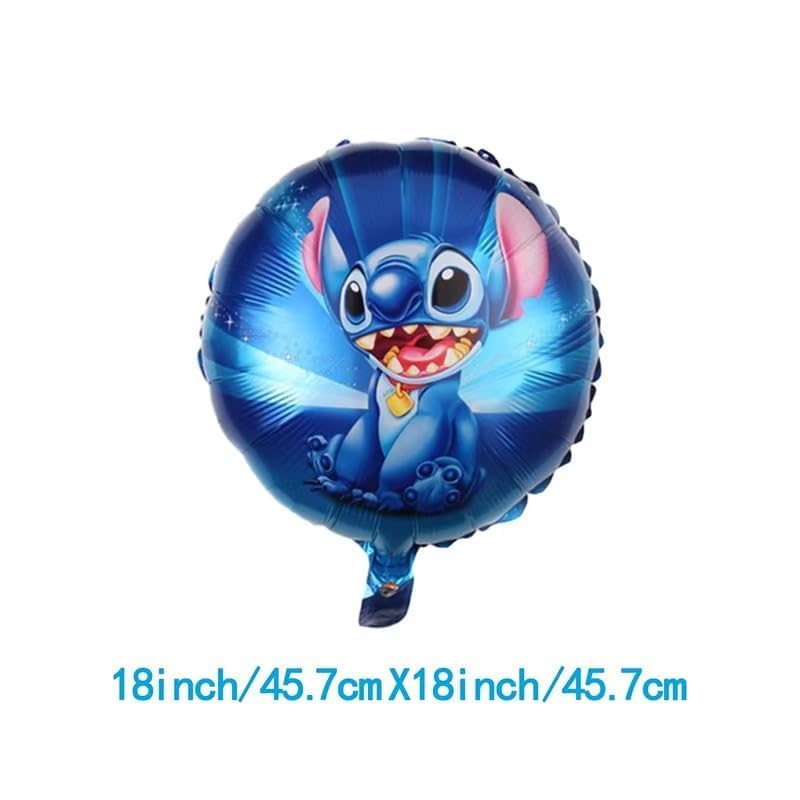 103PCS Stitch Party Supplies, Birthday Decorations Set Include Banner, Balloons, Stickers, Hanging Swirls, Cake Cupcake Toppers, Tablecloth for Boys