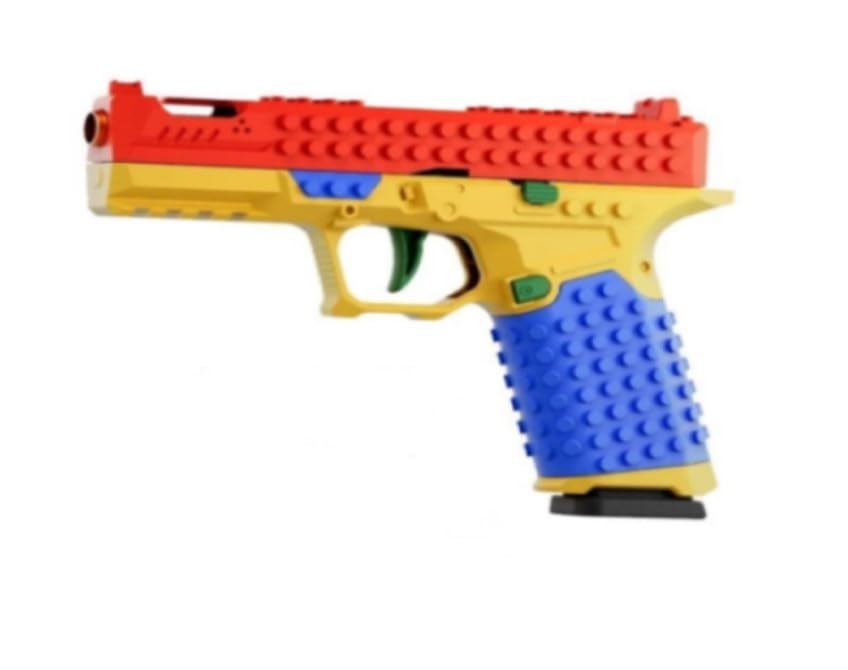 CBLITTLE Tactical DIY Buliding Block Handle Set-Multiplayer Strategy Collaboration Toy for Outdoor Team Activities-Glock Soft Buliet Gun-for Ages 15+