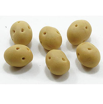 Dollhouse Miniature Set of 6 Whole Brown Idaho Potatoes by International Miniatures
