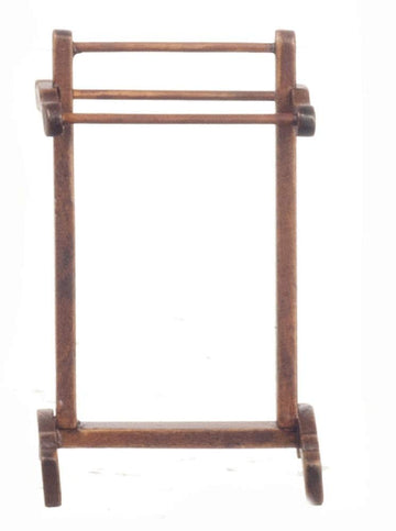 Dolls House Miniature Bathroom Furniture Walnut Towel Rail Rack 0674