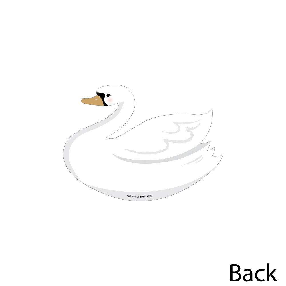 Big Dot of Happiness Swan Soiree - Decorations DIY White Baby Shower or Birthday Party Essentials - Set of 20