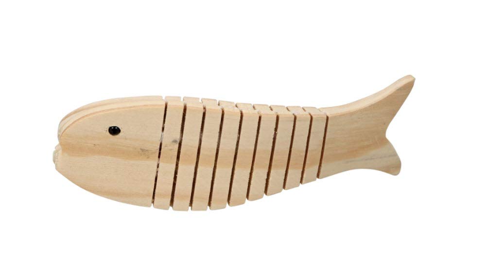 Crafters Square Wooden Wiggle Animals to Paint and Play: Snake, Salamander, Shark and Fish (4 Animals)