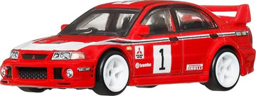 Hot Wheels Car Culture Premium 1:64 Scale Die-Cast Toy Mitsubishi Lancer Evolution VI with Real Riders Tires & Metal/Metal Body & Chassis, Thrill