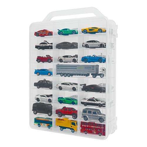 YYDS 48-Car Storage Case with Handle, Double-Sided Organizer for Toy Cars, Matchbox Cars, 1:64 Scale, Hot Wheels Compatible, CASE ONLY