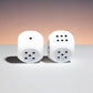 White Tactile Dice with Raised Black Pips D6 20mm (25/32in) Pack of 2 Dice Koplow Games
