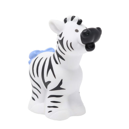Fisher-Price Replacement Part for Collectible Little People Zoo Animals Playset 77984 - Replacement Black and White Zebra Figure with Blue Bow on Tail