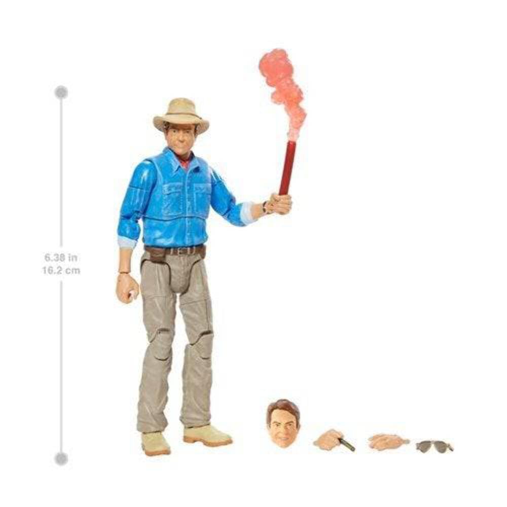 Jurassic World Toys Amber Collection Robert Muldoon 6-in/15.2-cm Action Figure, Swappable Hands & Head, Hat & Dino Shocker Accessories, Collectible