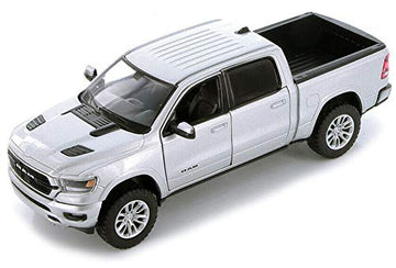 2019 RAM 1500 Laramie Crew Cab Pickup Truck Silver 1/24 Diecast Model Car by Motormax 79357