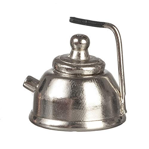 Melody Jane Dollhouse Chrome Kettle Metal Kitchen Accessory Miniature 1:12 Scale