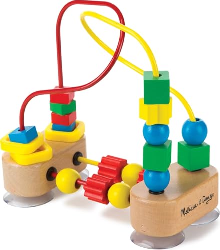 Melissa & Doug First Bead Maze - Wooden Educational Baby Toy with Suction Cups, for Floor, High Chair or Toddler Table, Toddler Toys for Girls & Boys