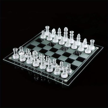 Elegant 10-Inch Glass Chess Set - Premium Quality Board Game for Adults, Ideal Gift for Chess Lovers & Stylish Home Decor