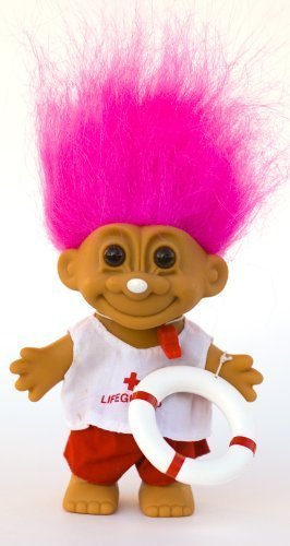 My Lucky LIFEGUARD Troll Doll (Pink Hair) by Russ Berrie