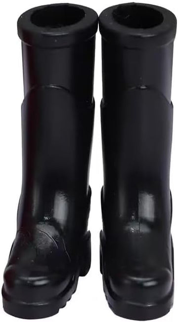 1Pair Black 1/12 Miniature Rubber Boots Dollhouse Garden Accessories Lightweight Dollhouse Decor